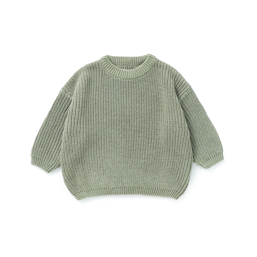 JBØRN Organic Cotton Knitted Crew Neck Jumper | 6-12 Months - Personalisable Baby Products Sold and Personalised by JustBørn