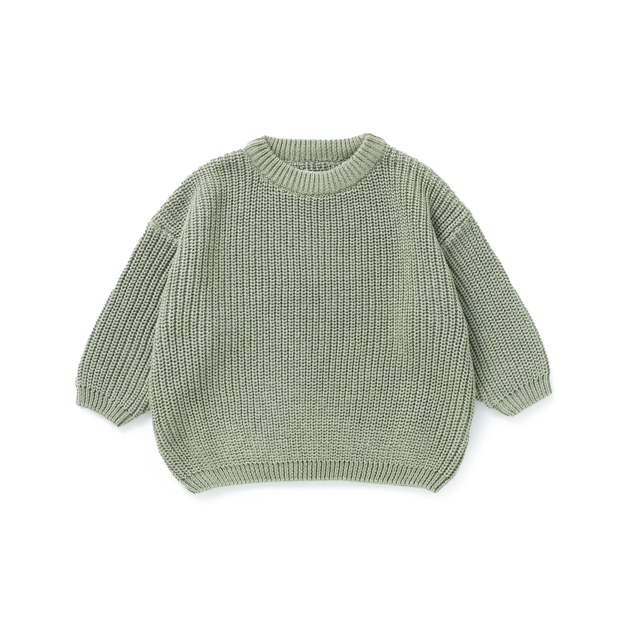 JBØRN Organic Cotton Knitted Crew Neck Jumper | 6-12 Months - Personalisable Baby Products Sold and Personalised by JustBørn