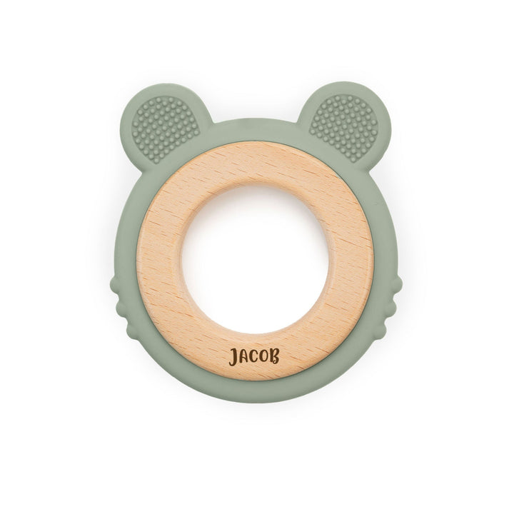 JBØRN Lion Teether Sage - Personalisable Baby Products Sold and Personalised by JustBørn