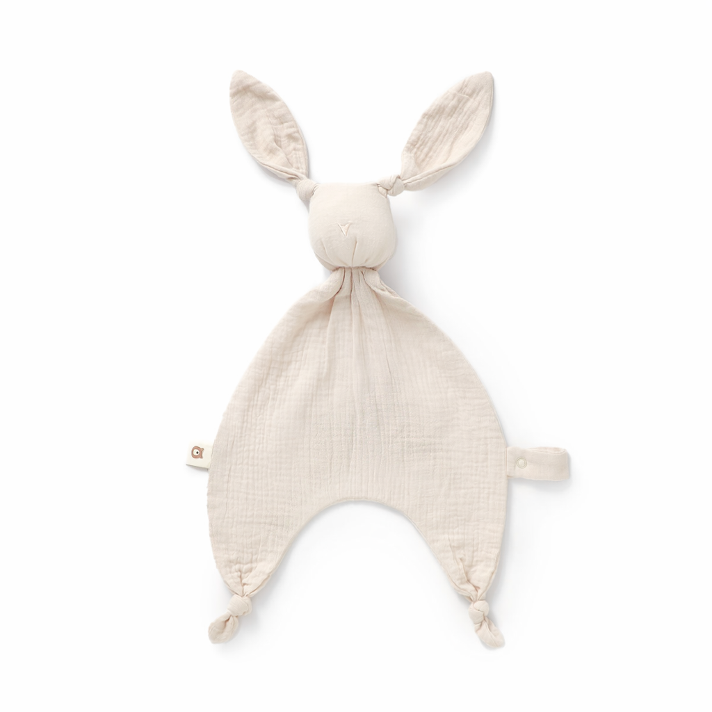 JBØRN Organic Cotton Bunny Comforter Sandstone Muslin Bunny - Personalisable Baby Products Sold and Personalised by JustBørn