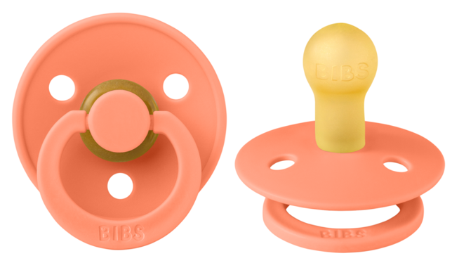 BIBS Colour Natural Rubber Latex Pacifiers Papaya - Personalisable Baby Products Sold and Personalised by JustBørn