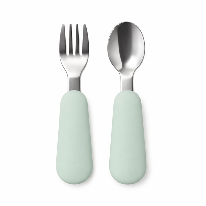 JBØRN Stainless Steel Kids Cutlery Set | Personalisable Seafoam - Personalisable Baby Products Sold and Personalised by JustBørn