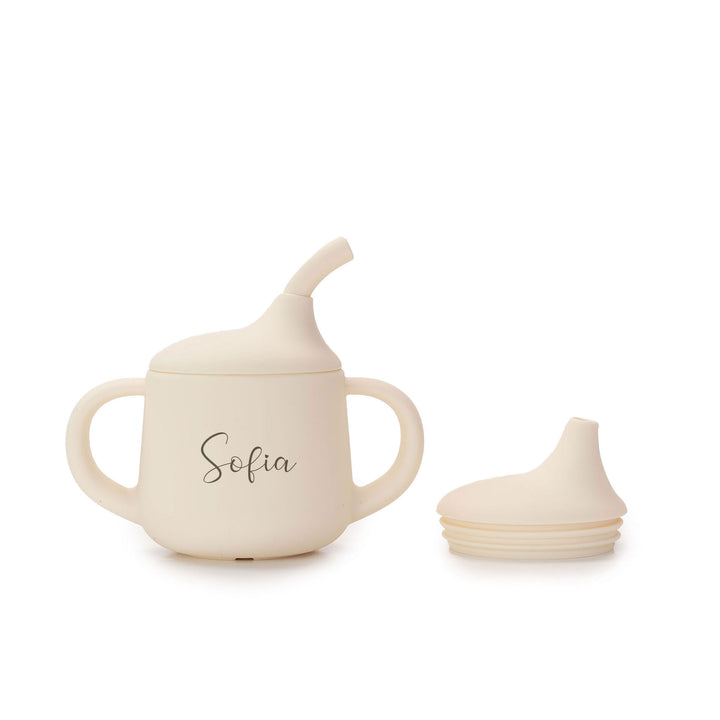 JBØRN 3-in-1 Drinking Cup | Personalisable Ivory - Personalisable Baby Products Sold and Personalised by JustBørn