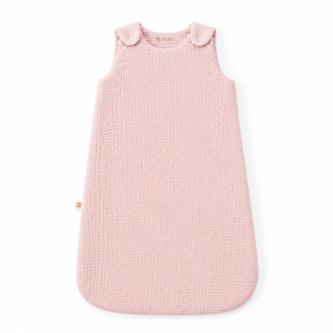 JBØRN Organic Cotton Muslin Sleep Bag | 0-6 Months Sleep Bag | Blush - Personalisable Baby Products Sold and Personalised by JustBørn