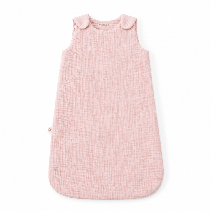 JBØRN Organic Cotton Muslin Sleep Bag | 0-6 Months Sleep Bag | Blush - Personalisable Baby Products Sold and Personalised by JustBørn