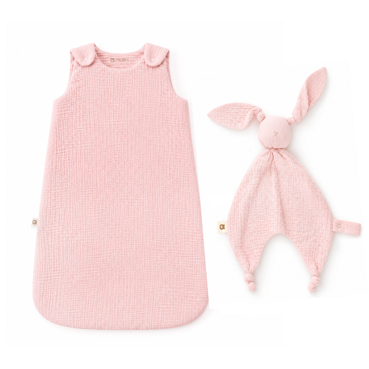 JBØRN Muslin Sleeping Bag & Comforter Set | Organic Cotton Sleeping Bag & Comforter Set | Blossom - Personalisable Baby Products Sold and Personalised by JustBørn
