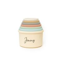 JBØRN Silicone Stacking Tower Cups - Personalisable Baby Products Sold and Personalised by JustBørn