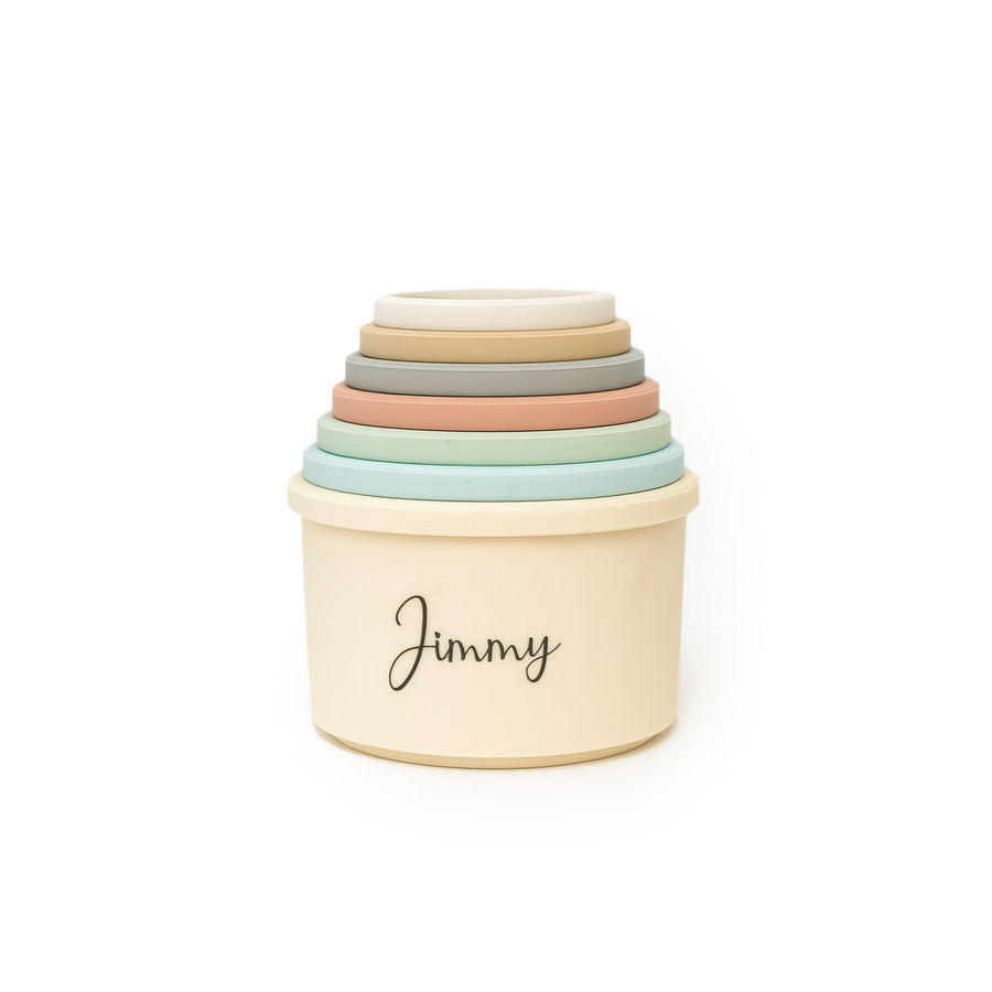 JBØRN Silicone Stacking Tower Cups - Personalisable Baby Products Sold and Personalised by JustBørn