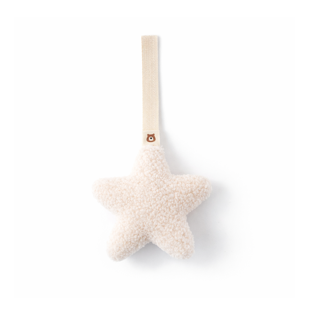 JBØRN Plush Pacifier Holder Star - Ivory - Personalisable Baby Products Sold and Personalised by JustBørn