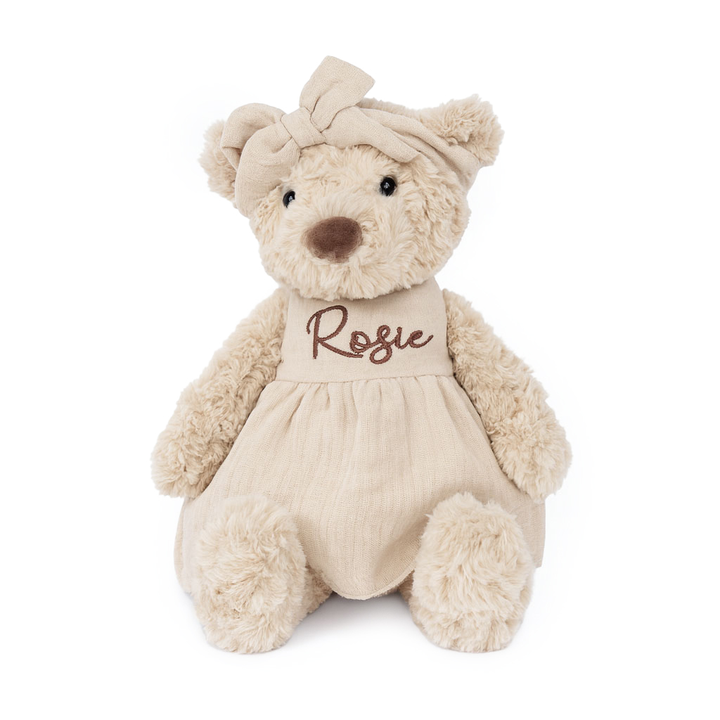 JBØRN Personalised Soft Toy Outfits Vanilla Dress - Personalisable Baby Products Sold and Personalised by JustBørn