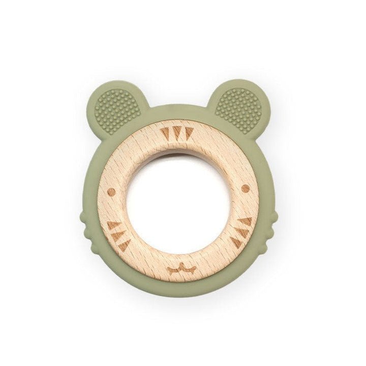 Jouet bébé - anneau dentition en bois de hêtre et silicone pour bébé p –  Baby-crea