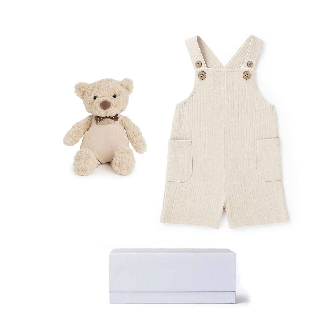 JBØRN Baby Boy Gift Set | Personalised Teddy & Matching Baby Dungarees No - Personalisable Baby Products Sold and Personalised by JustBørn