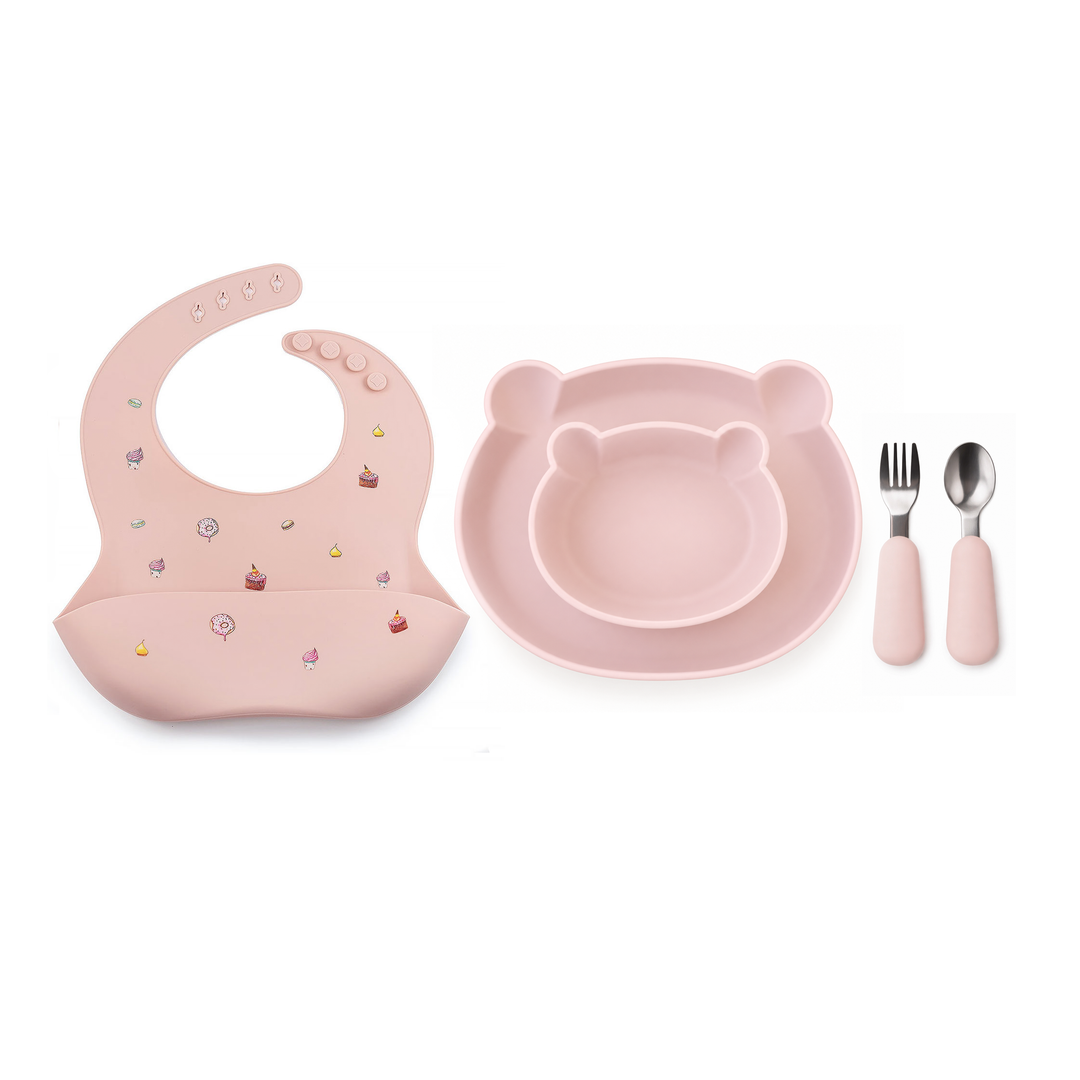 JBØRN Baby Weaning Essenatials Set Weaning Essentials Set | Cakes Blush - Personalisable Baby Products Sold and Personalised by JustBørn