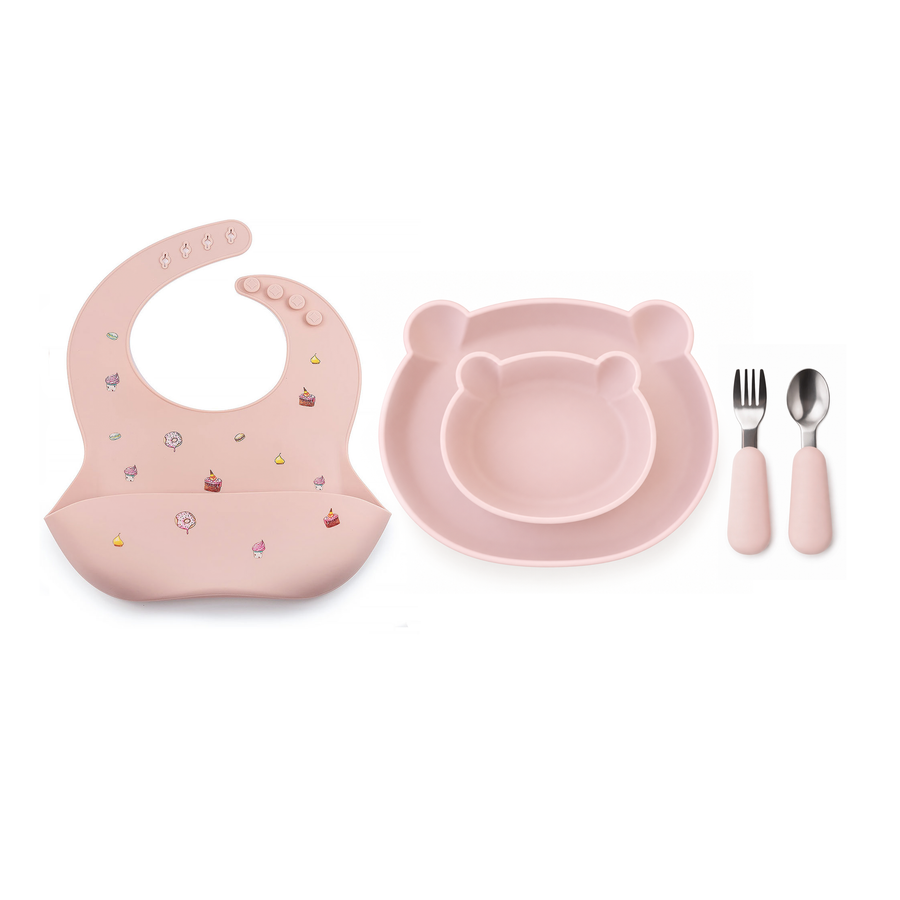 JBØRN Baby Weaning Essenatials Set Weaning Essentials Set | Cakes Blush - Personalisable Baby Products Sold and Personalised by JustBørn