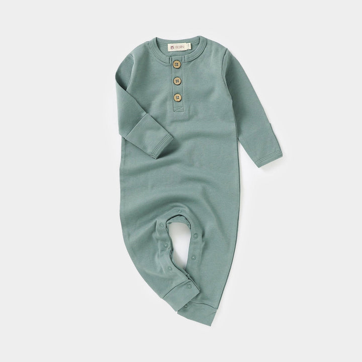 JBØRN Organic Cotton Baby Jumpsuit | Personalisable in Lily Pad, sold by JBørn Baby Products Shop, Personalizable by JustBørn