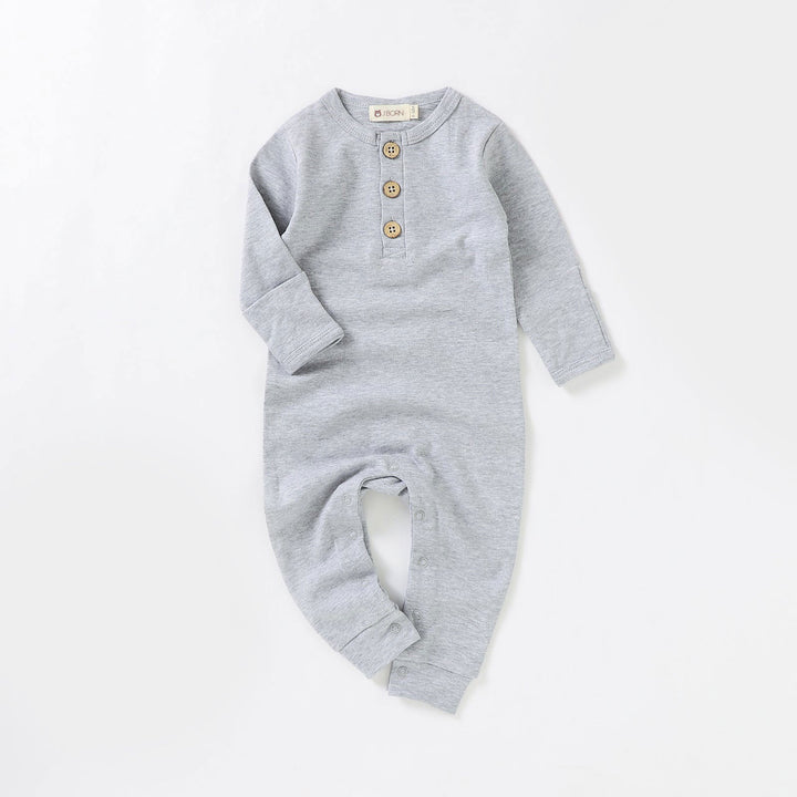 JBØRN Organic Cotton Baby Jumpsuit | Personalisable in Grey, sold by JBørn Baby Products Shop, Personalizable by JustBørn