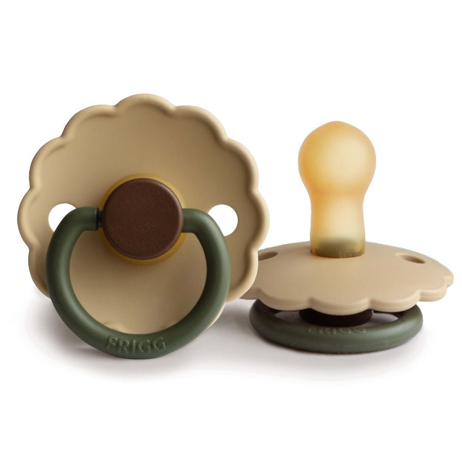 FRIGG Daisy Natural Rubber Latex Pacifier in Acorn, sold by JBørn Baby Products Shop, Personalizable by JustBørn