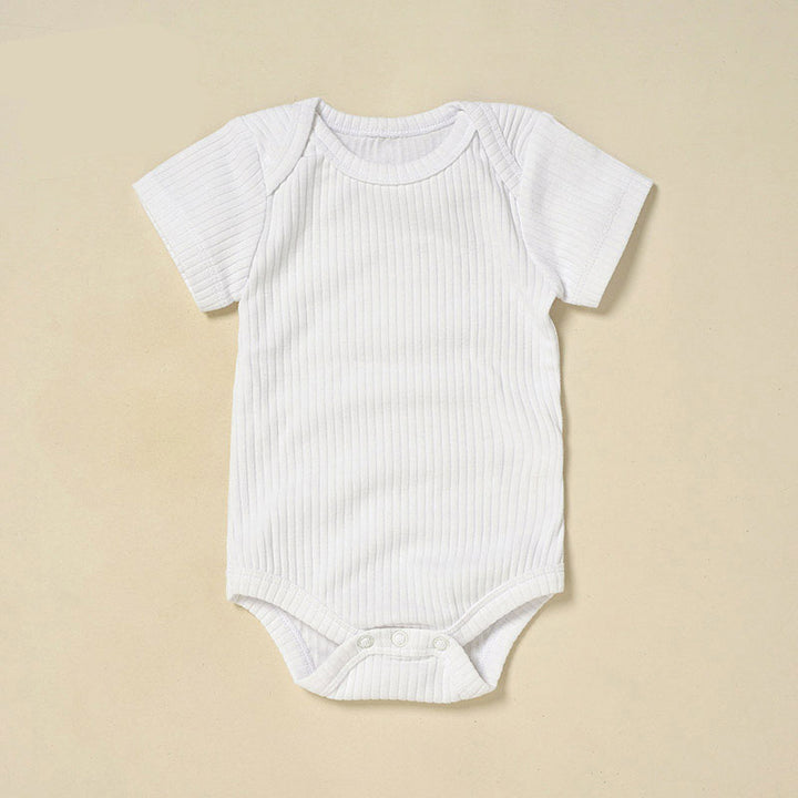 JBØRN Organic Cotton Ribbed Baby Short Sleeve Bodysuit | Personalisable in Ribbed White, sold by JBørn Baby Products Shop, Personalizable by JustBørn