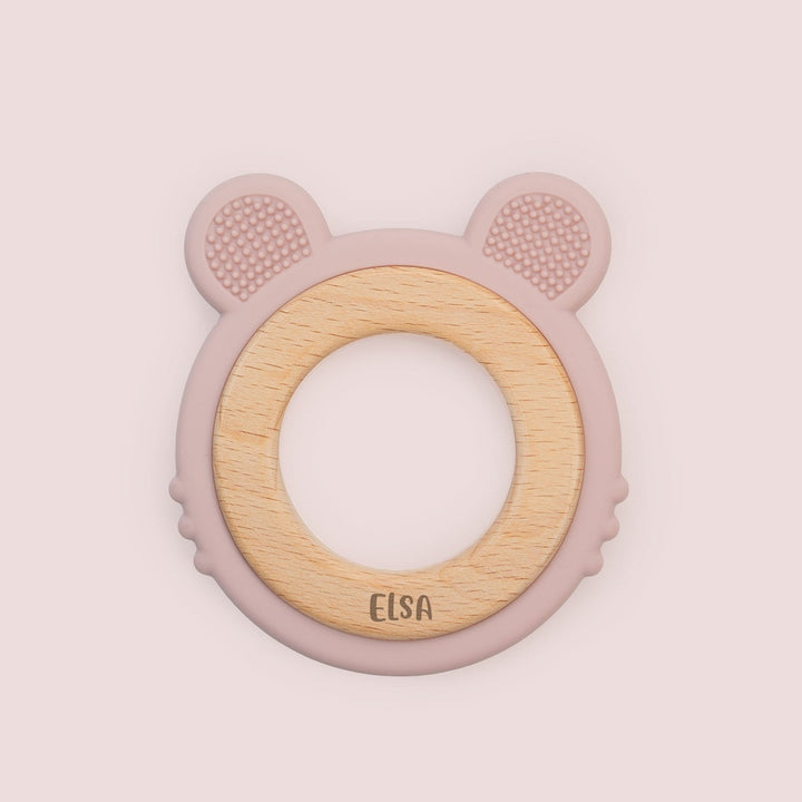 JBØRN Silicone & Brown Baby Teether (Tiger) | Personalisable in Blush, sold by JBørn Baby Products Shop, Personalizable by JustBørn