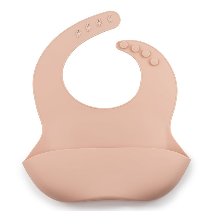 JBØRN Silicone Baby Feeding Bib | Weaning Essentials | Personalisable in Blush, sold by JBørn Baby Products Shop, Personalizable by JustBørn
