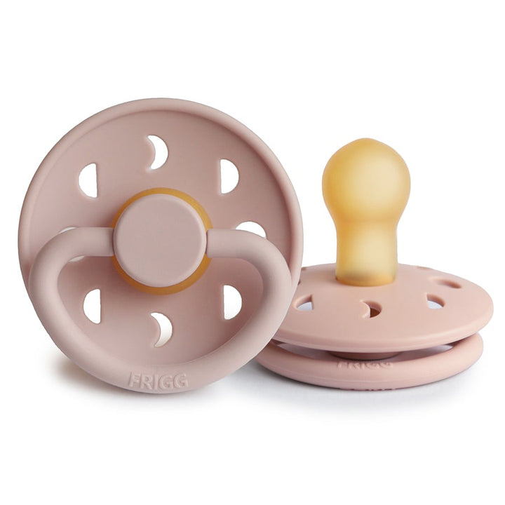 FRIGG Moon Natural Rubber Latex Pacifier in Blush, sold by JBørn Baby Products Shop, Personalizable by JustBørn