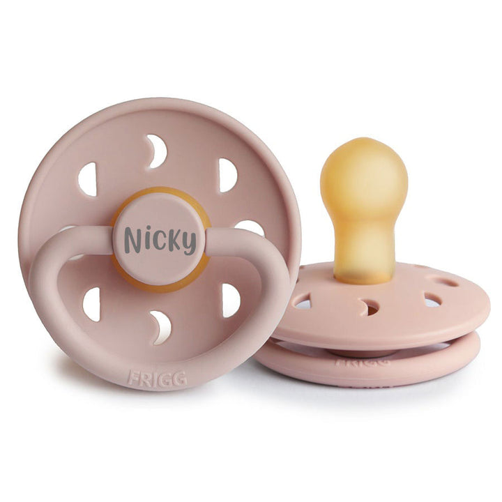 FRIGG Moon Natural Rubber Latex Pacifiers | Personalised in Blush, sold by JBørn Baby Products Shop, Personalizable by JustBørn