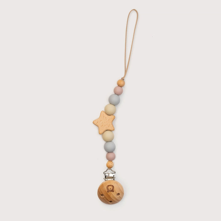 JBØRN STAR Pacifier Clip | Personalisable in Cotton Candy, sold by JBørn Baby Products Shop, Personalizable by JustBørn