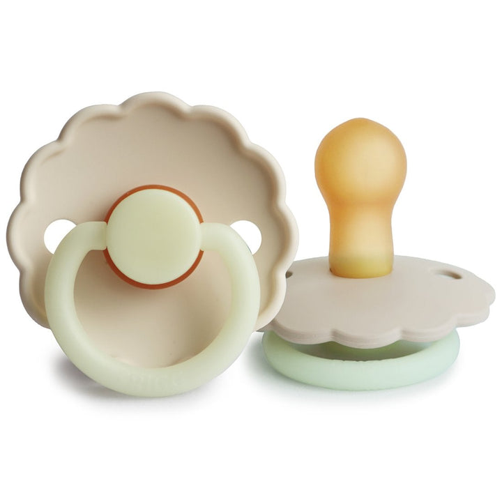 Cream Night Glow FRIGG Daisy Natural Rubber Latex Pacifier by FRIGG sold by JBørn Baby Products Shop