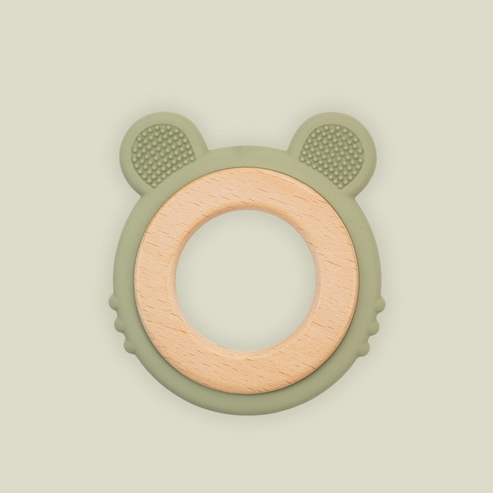 JBØRN Silicone & Brown Baby Teether (Tiger) | Personalisable in Olive, sold by JBørn Baby Products Shop, Personalizable by JustBørn