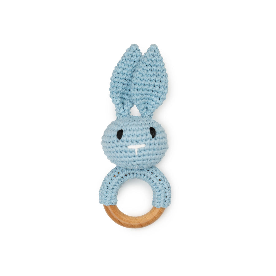 Pink Bunny JBØRN Crochet Bunny Baby Rattle Toy | Personalisable by Just Børn sold by JBørn Baby Products Shop