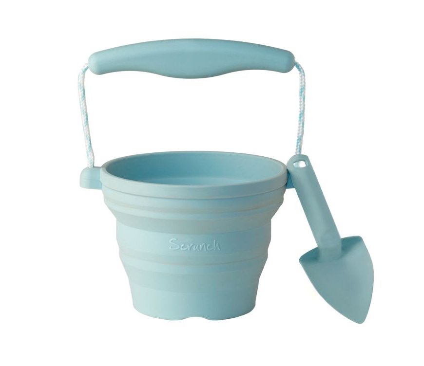 Baby Blue Scrunch Seedling Pot and Trowel | Personalisable by Scrunch sold by JBørn Baby Products Shop