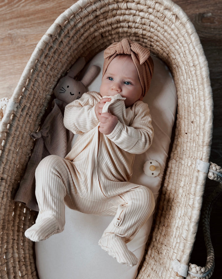 Ribbed Blush JBØRN Organic Cotton Ribbed Baby Sleep Suit by Just Børn sold by JBørn Baby Products Shop