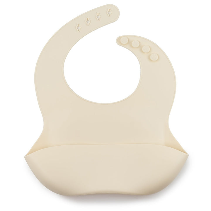 JBØRN Silicone Baby Feeding Bib | Weaning Essentials | Personalisable in Ivory, sold by JBørn Baby Products Shop, Personalizable by JustBørn