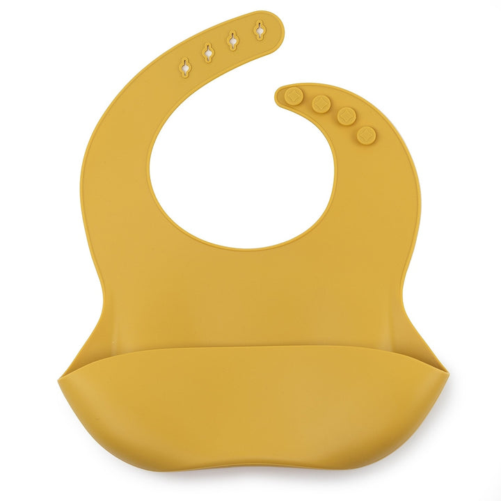 JBØRN Silicone Baby Feeding Bib | Weaning Essentials | Personalisable in Mustard, sold by JBørn Baby Products Shop, Personalizable by JustBørn