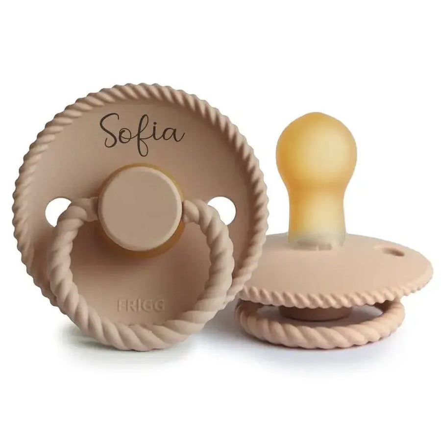 FRIGG Rope Natural Rubber Latex Pacifiers - Personalisable Baby Products Sold and Personalised by JustBørn