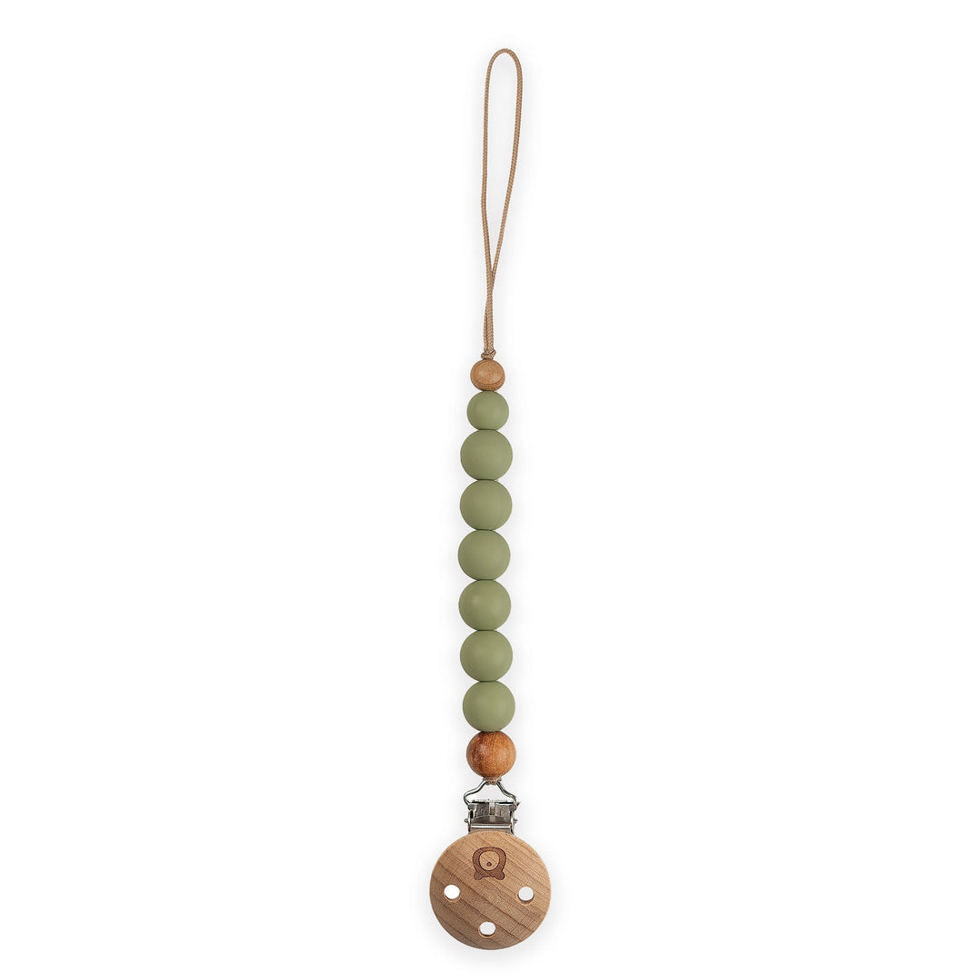 JBØRN Pacifier Clip in Olive, sold by JBørn Baby Products Shop, Personalizable by JustBørn
