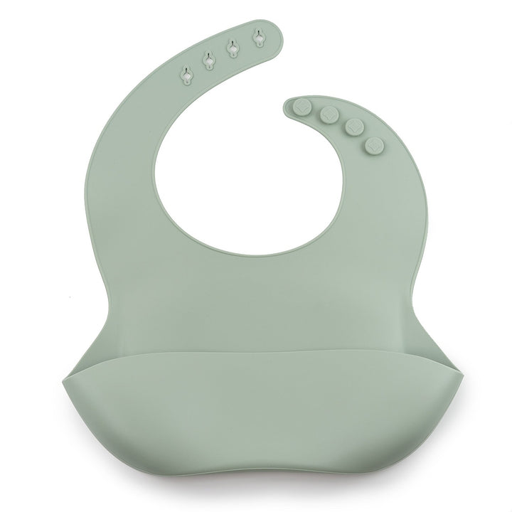 JBØRN Silicone Baby Feeding Bib | Weaning Essentials | Personalisable in Sage, sold by JBørn Baby Products Shop, Personalizable by JustBørn