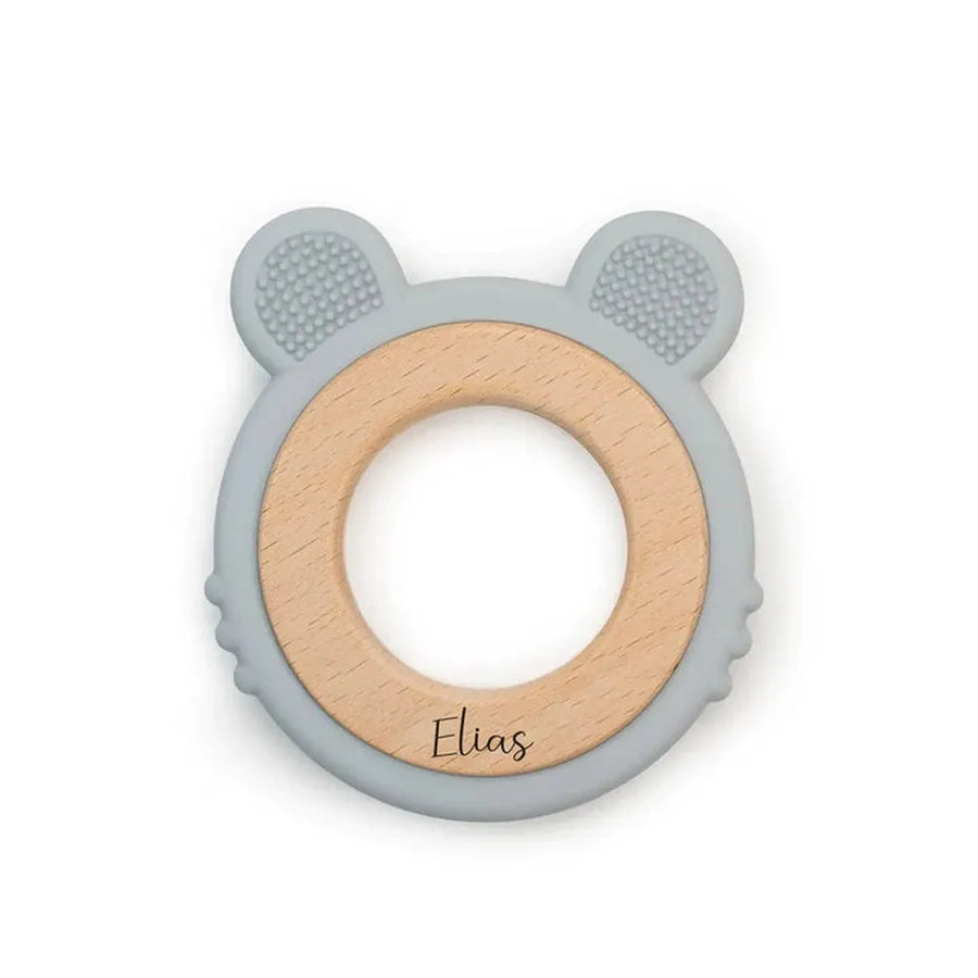 JBØRN Silicone & Brown Baby Tiger Teether Cloud Yes - Personalisable Baby Products Sold and Personalised by JustBørn