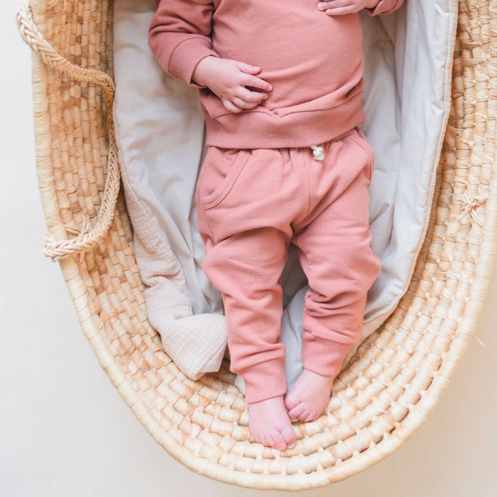 JBØRN Organic Cotton Baby Sweater & Joggers Set | Personalisable in Clay, sold by JBørn Baby Products Shop, Personalizable by JustBørn
