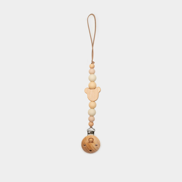 JBØRN MICKEY Pacifier Clip | Personalisable in Beige, sold by JBørn Baby Products Shop, Personalizable by JustBørn