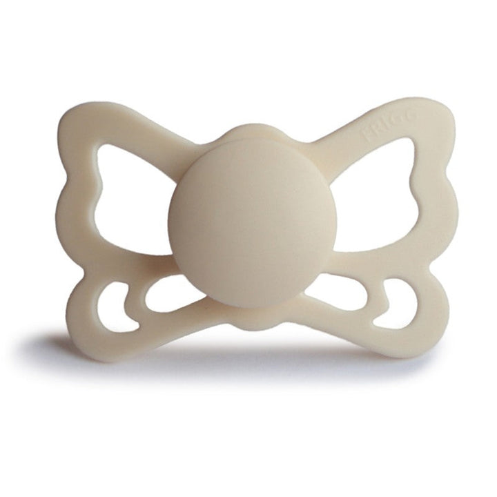 FRIGG Butterfly Anatomical Silicone Pacifiers | Personalised in Cream, sold by JBørn Baby Products Shop, Personalizable by JustBørn