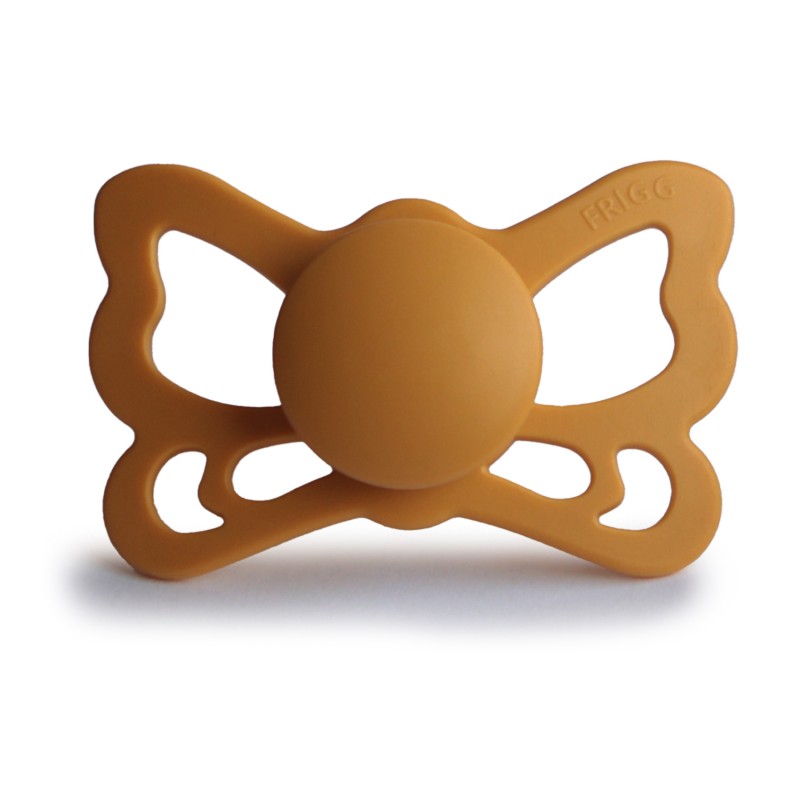 FRIGG Butterfly Anatomical Silicone Pacifiers in Honey Gold, sold by JBørn Baby Products Shop, Personalizable by JustBørn