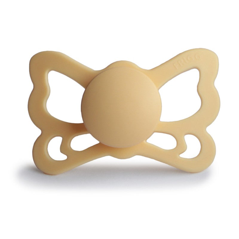 Pale Daffodil FRIGG Butterfly Anatomical Silicone Pacifiers by FRIGG sold by JBørn Baby Products Shop
