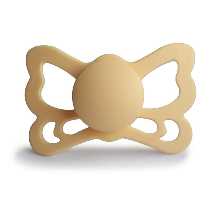 Pale Daffodil FRIGG Butterfly Anatomical Silicone Pacifiers | Personalised by FRIGG sold by JBørn Baby Products Shop