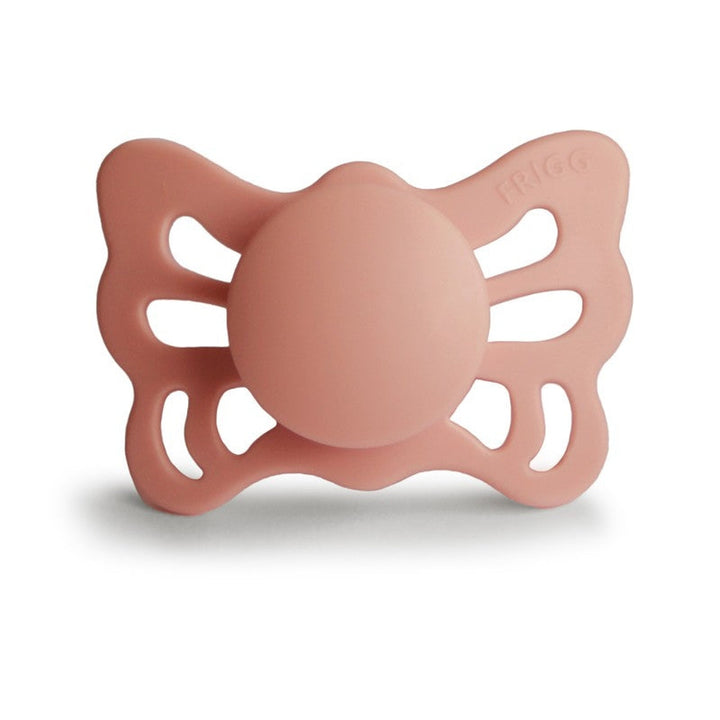 FRIGG Butterfly Anatomical Silicone Pacifiers | Personalised in Pretty Peach, sold by JBørn Baby Products Shop, Personalizable by JustBørn