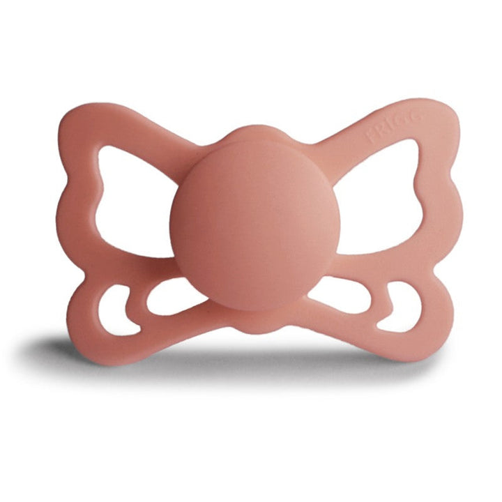FRIGG Butterfly Anatomical Silicone Pacifiers | Personalised in Pretty Peach, sold by JBørn Baby Products Shop, Personalizable by JustBørn