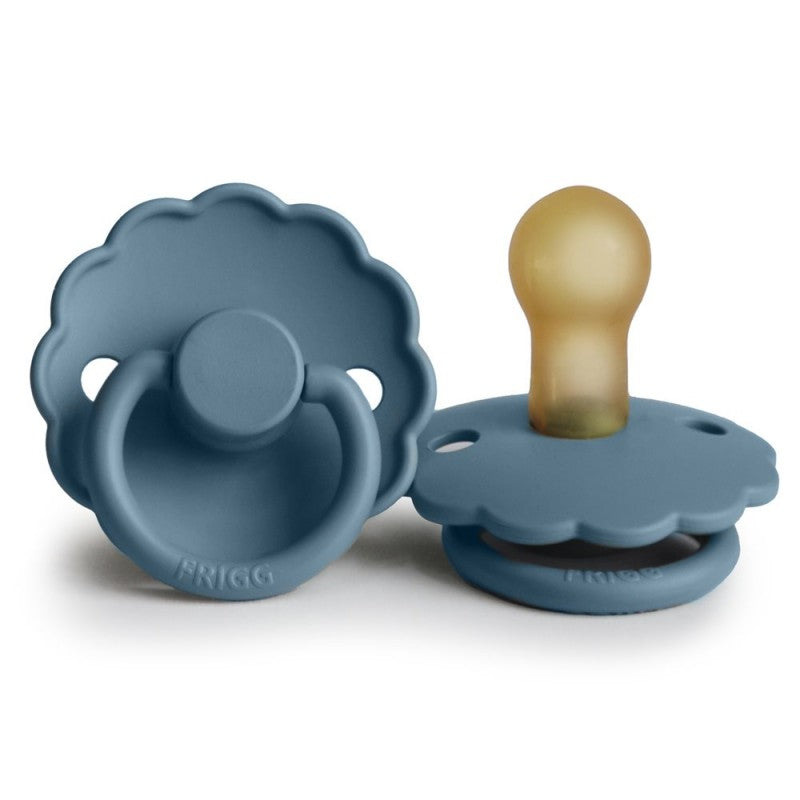 FRIGG Daisy Natural Rubber Latex Pacifier in Glacier Blue, sold by JBørn Baby Products Shop, Personalizable by JustBørn