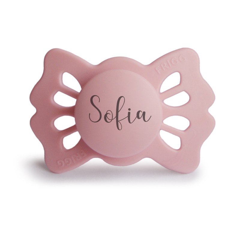 FRIGG Lucky Symmetrical Silicone Pacifiers | Personalised in Baby Pink, sold by JBørn Baby Products Shop, Personalizable by JustBørn