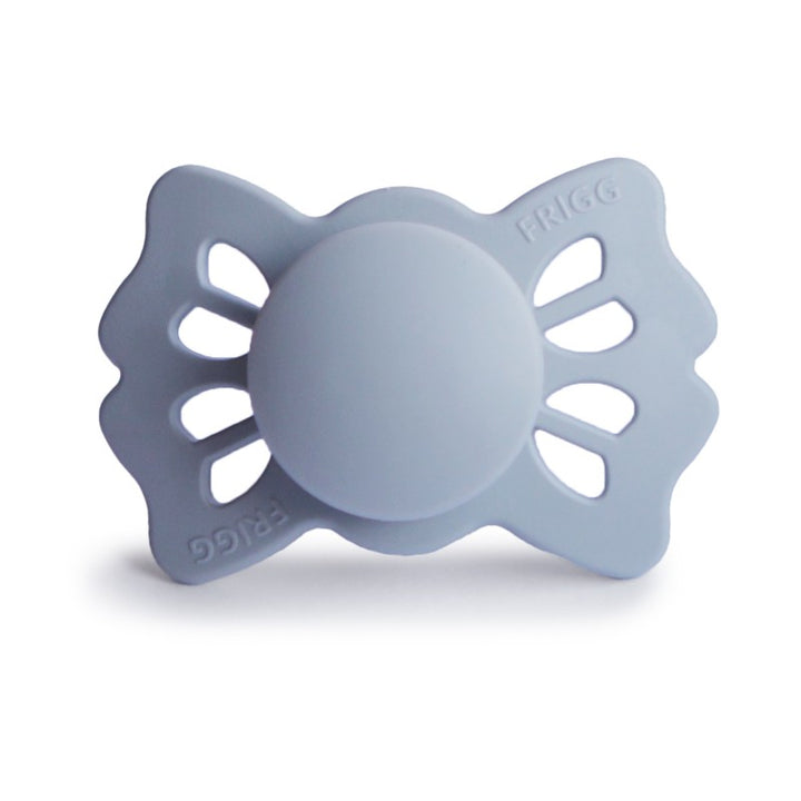 FRIGG Lucky Symmetrical Silicone Pacifiers in Powder Blue, sold by JBørn Baby Products Shop, Personalizable by JustBørn