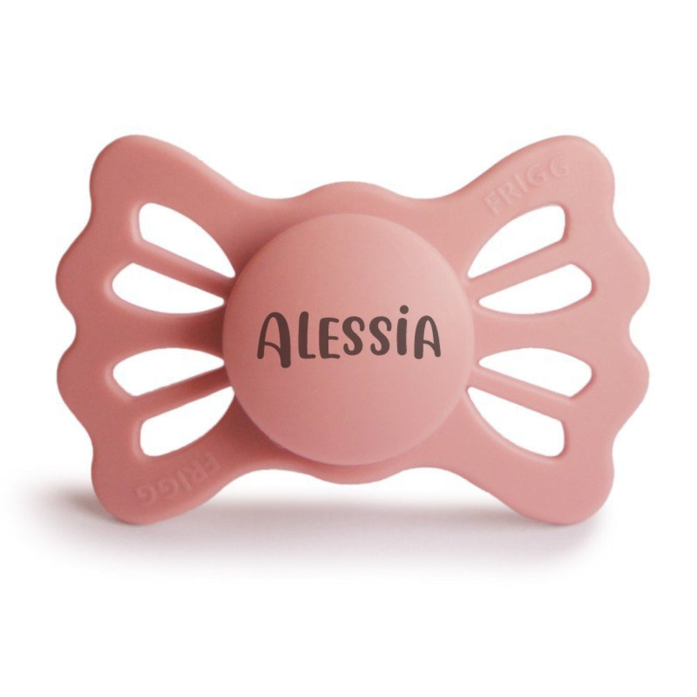 FRIGG Lucky Symmetrical Silicone Pacifiers | Personalised in Pretty Peach, sold by JBørn Baby Products Shop, Personalizable by JustBørn